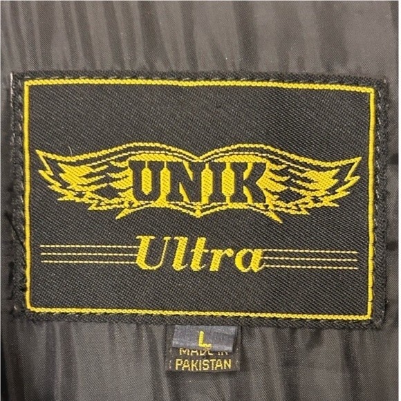 Unik Black Leather Vest with Lace-Up Sides, Braided Leather, HOG Patches LARGE - Picture 10 of 15